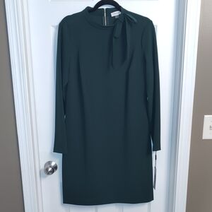 Calvin Klein Dark Green Long Sleeve Dress